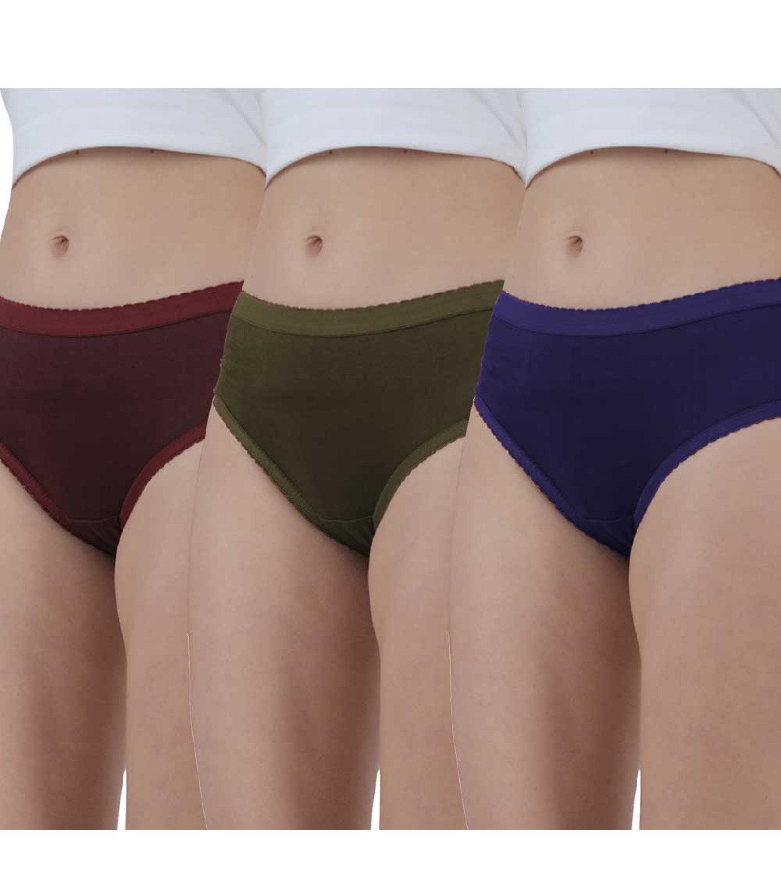 Vink Multicolor Women's Plain Panty Combo Pack of 3